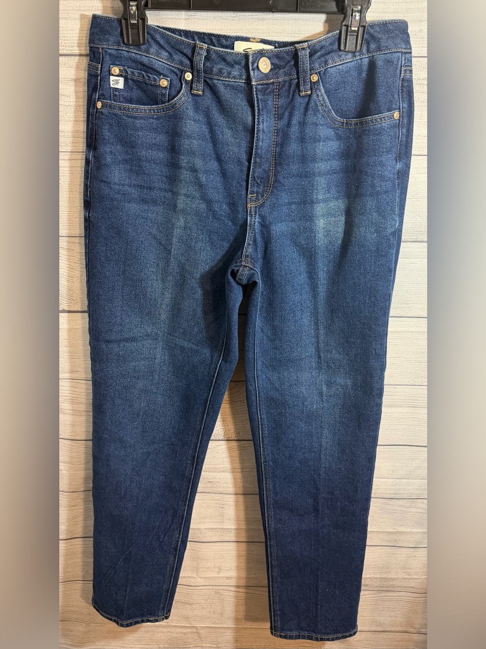 Seven7 Women’s Dark Blue Slim Straight Jeans